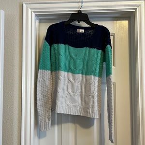 Junior SO crew neck striped sweater, Size XXS, NWOT